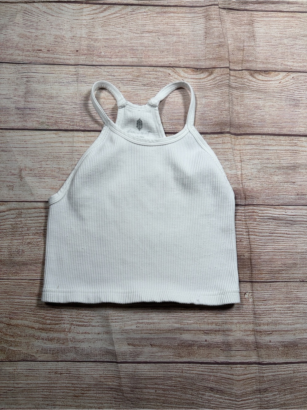 FP Movement by Free People White Ribbed Crop Tank